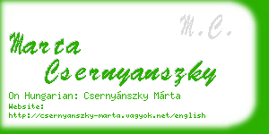 marta csernyanszky business card