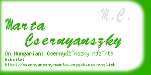 marta csernyanszky business card